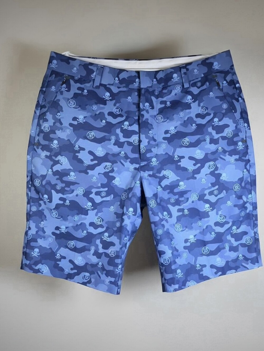 ​G/Fore Men's Icon Camo Tech Golf Shorts Size 33 Skull & Tees Blue Camouflage
